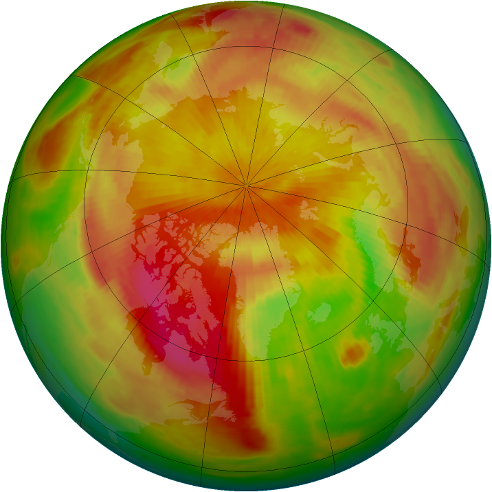 Arctic ozone map for 17 April 1981